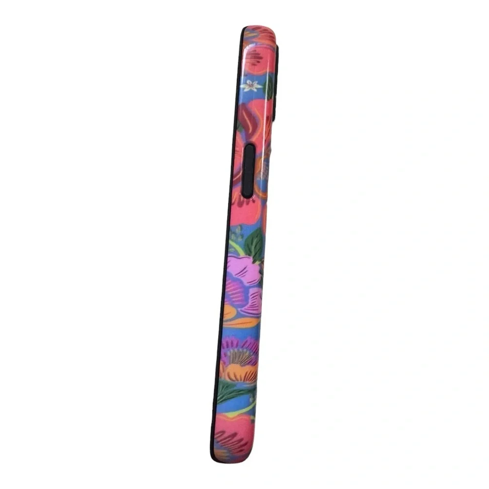 NEW iPhone 15 Pro case Bold Blue & Pink Floral Print periwinkle shock absorbing